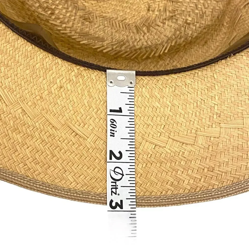 Puerto Fino Colombian Straw Hat Size 7 1/2 Tan Fedora